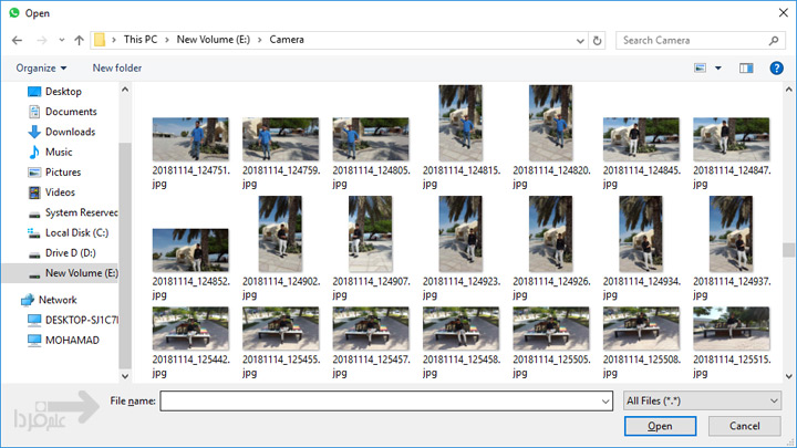 روش ارسال عکس به صورت فایل در واتساپ ویندوز - مرحله 2