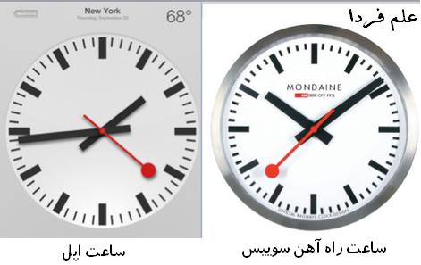 كپي برداري اپل از ساعت راه آهن سوييس