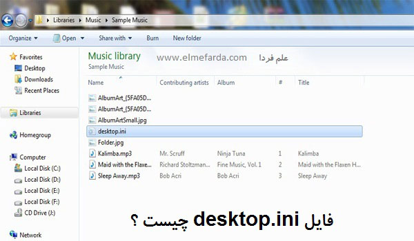 فایل desktop.ini در سیستم عامل ویندوز 