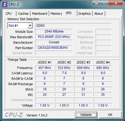 نرم افزار CPU-Z برای دیدن مشخصات RAM رم