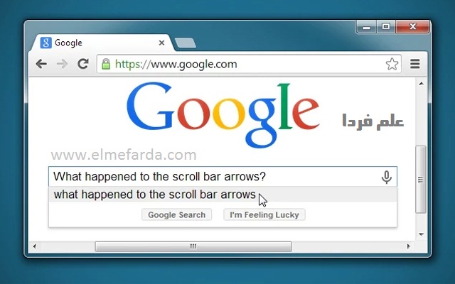نوار پیمایش scroll bar مرورگر گوگل کروم بعد از نصب افزونه Win7 Scrollbars