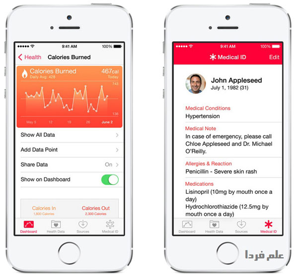 نرم افزار Health در iOS 8