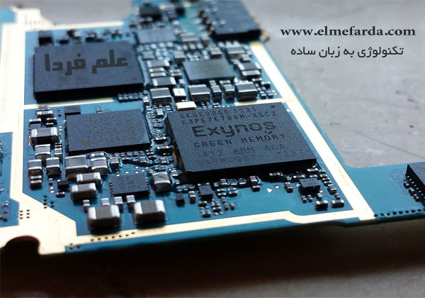 نمونه ای از یک چیپست Exynos در گوشی سامسونگ