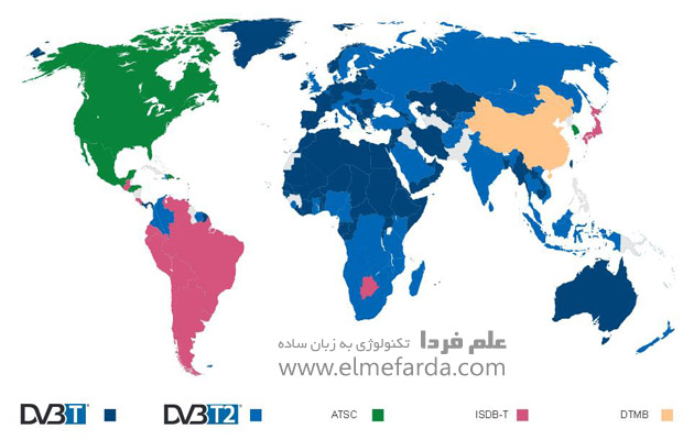 سیستم DVB-T در کشورهای مختلف