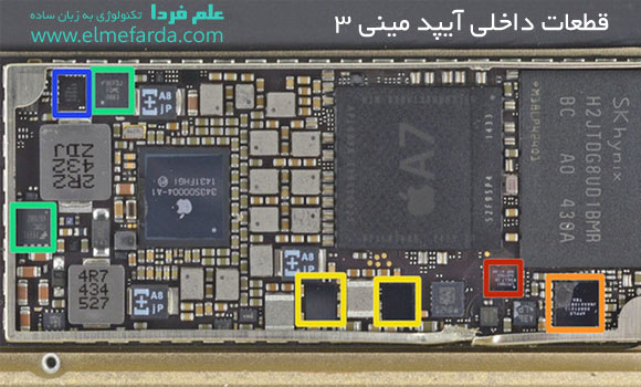 کالبد شکافی آیپد مینی 3 - قطعات الکترونیکی