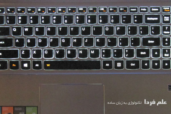 نور زمینه کیبورد لنوو z510 روشن شده