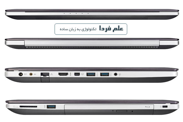 نمایی از پورت های ایسوس n550jk