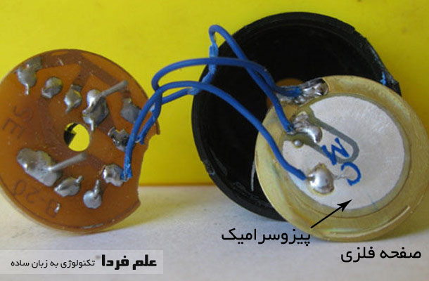 مدار چاپی و پیزوسرامیک در بازر Buzzer