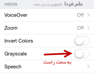 فعال سازی Graysclae در آیفون 6