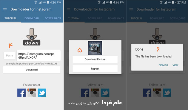 دانلود عکس از اینستاگرام با برنامه Video Downloader for Instagram