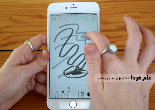 کشیدن خطوط با 3D Touch در آیفون 6 اس