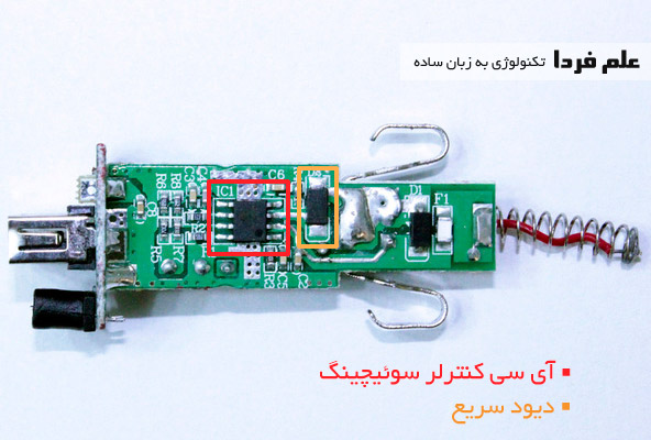 قطعات داخلی شارژر فندکی - چیپ کنترل کننده سوئیچینگ