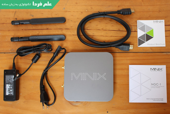 اقلام موجود در بسته مینی پی سی Minix NGC-1