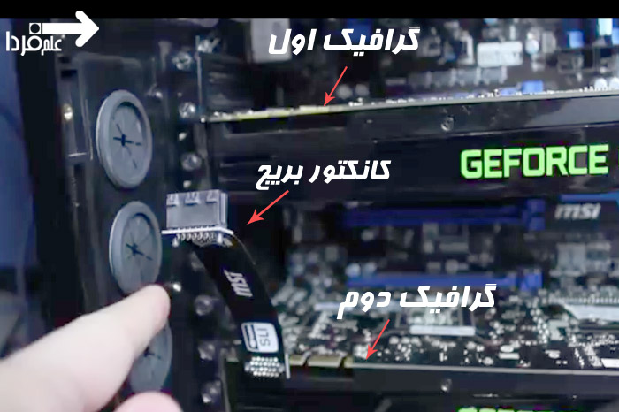 نصب کانکتور بریج برای اتصال دو کارت گرافیک به همدیگه