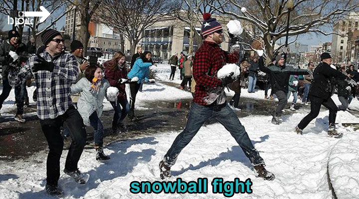 برف بازی به انگلیسی snowball fight