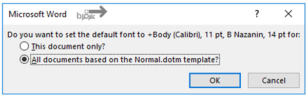 روش تغییر فونت پیشفرض ورد - مرحله 3