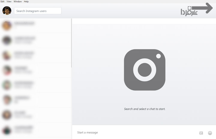 دایرکت اینستاگرام در کامپیوتر
