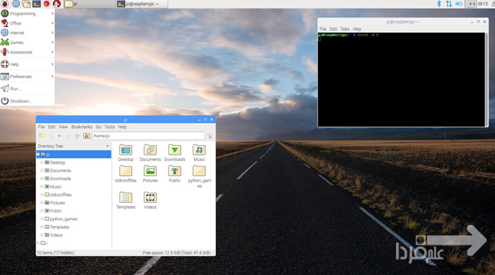 تصویری از سیستم عامل رزبری - رزبین 