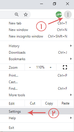 ورود به تنظیمات گوگل کروم