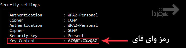 روش پیدا کردن رمز وای فای در ویندوز از طریق Command prompt
